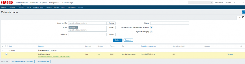 Monitoring Baz Danych Zabbix obraz 3